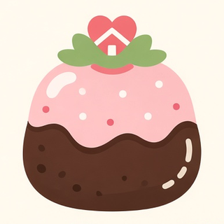 Sweet Home Bites logo: a chocolate bite topped with pink glaze and a strawberry heart